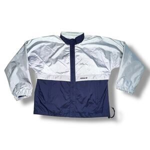 Adidas Gore-Tex Jacket Blue Silver Vintage 84 Retro Activewear Coat Full Zip